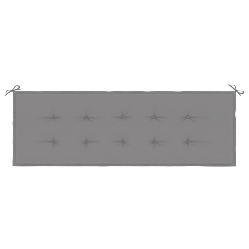 Claire Outdoor Cushion for Bench, Button Tufted Gray Fabric, 59 Inch