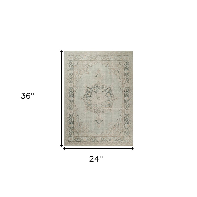 Power Loomed Distressed Area Rug - 2' x 3'