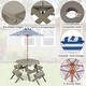 preview thumbnail 2 of 5, Kids Wooden Table Set with Adjustable Umbrella Table & 4 Stools