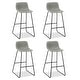 preview thumbnail 43 of 49, LUE BONA Modern Faux Leather Metal Frame Counter Height Bar Stools (Set of 4)
