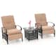 Outdoor Adjustable Cushioned Metal Patio Recliner Lounge Chair