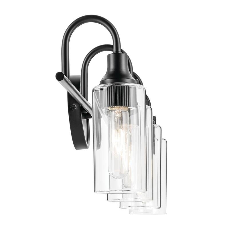 Kichler Lighting Kavi 31.5" 4-Light Vanity Light with Clear Glass in Black