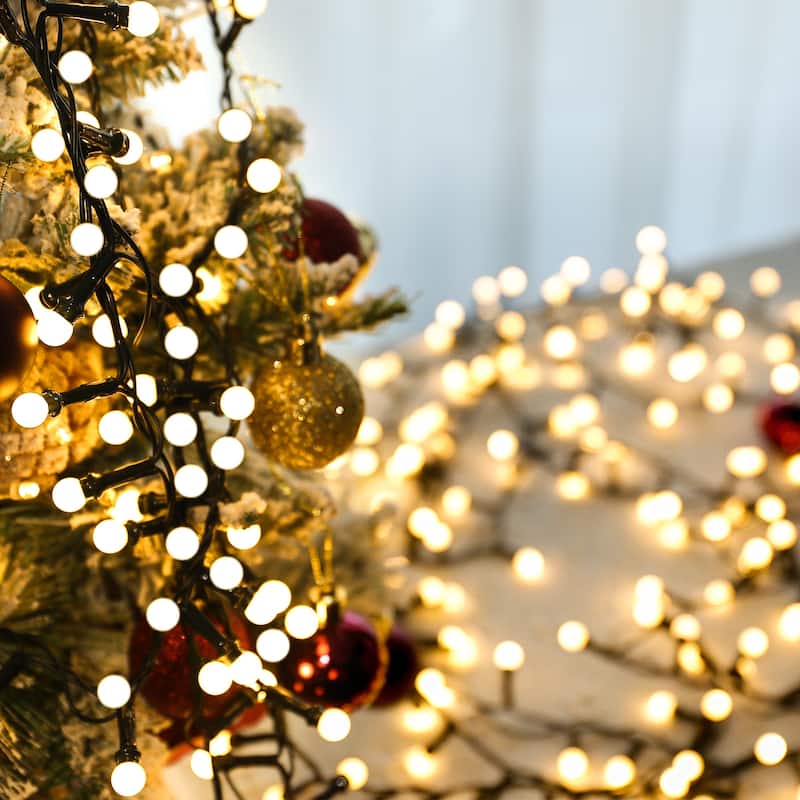 32.8/65.6FT Outdoor LED Pulg In 300/550-Bulb Mini String Lights