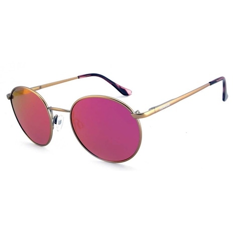 Peppers Polarized Sunglasses Lennon Matte Rose Gold with Pink Mirror Lens