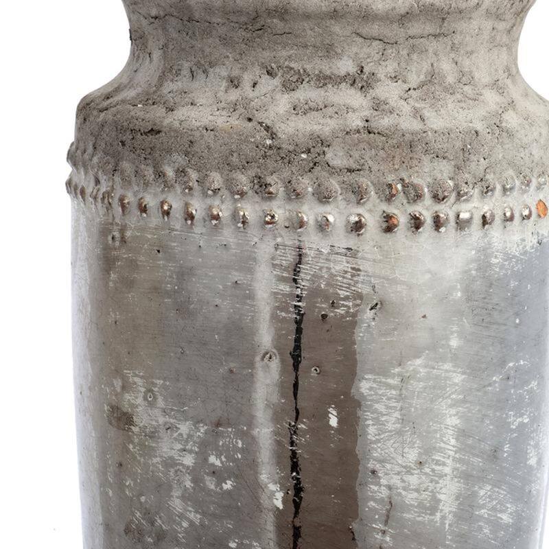 A&B Home Silver and Brown Ceramic Vase