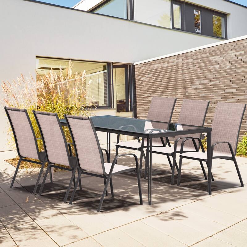 4-Pieces Stackable Black Steel Frame Stationary Dining Chair Dining Chairs Set