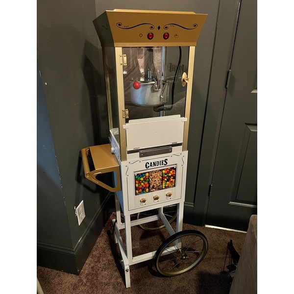 Nostalgia NKPCRTCD8IVY 53 Popcorn Cart with Candy Dispenser
