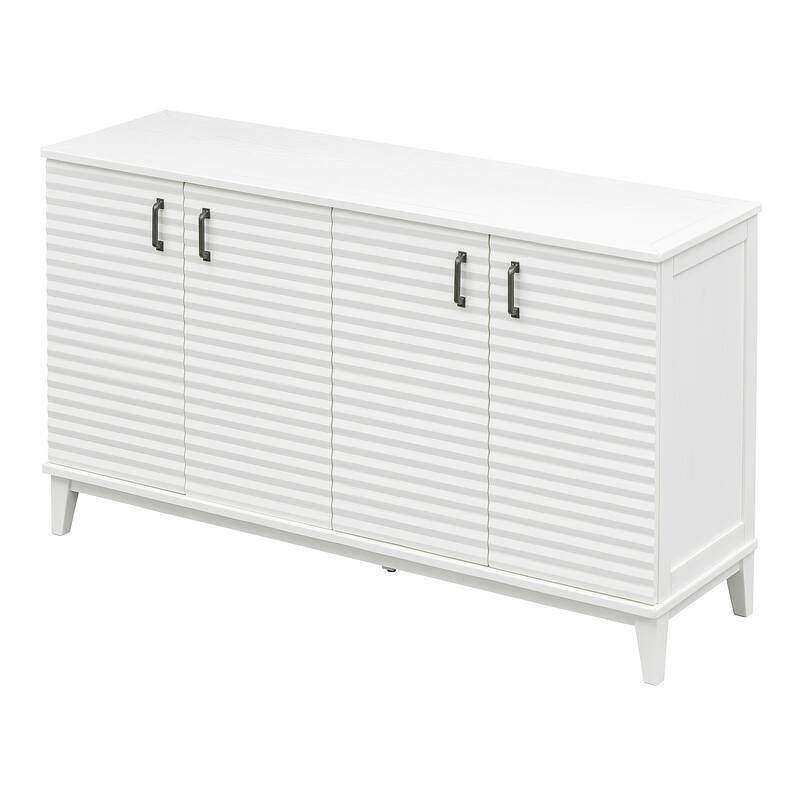 Large Buffet Storage Cabinet Sideboard with Adjustable Shelves and Metal Handles, Cupboard Console Table Coffee Bar Cabinet
