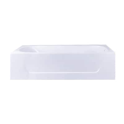 Kingston Brass Aqua Eden 60" Three Wall Alcove Cast Iron Soaking Tub