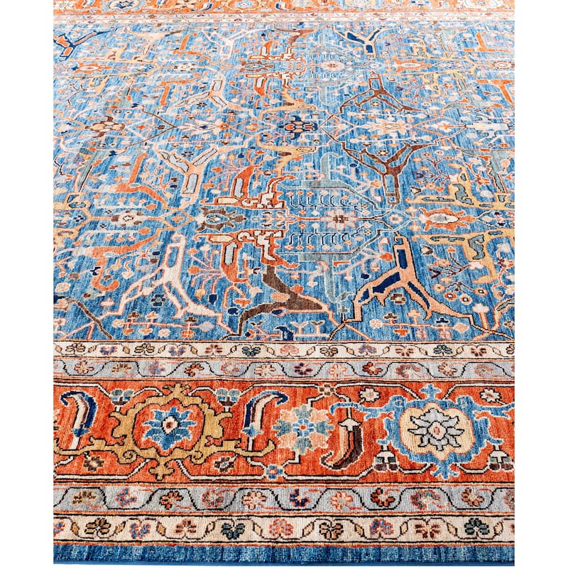 Serapi One-of-a-Kind Hand-Knotted Area Rug - Blue - 10' 0" x 14' 2"