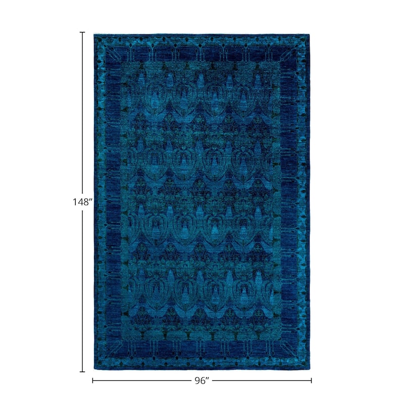 Vibrance, One-of-a-Kind Hand-Knotted Area Rug - Blue, 8' 0" x 12' 4" - 8' 0" x 12' 4"