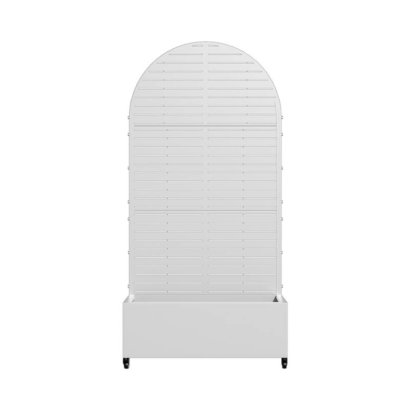 Metal Movable Planter Box with Trellis Privacy Screen Planter Box with Lockable Wheels
