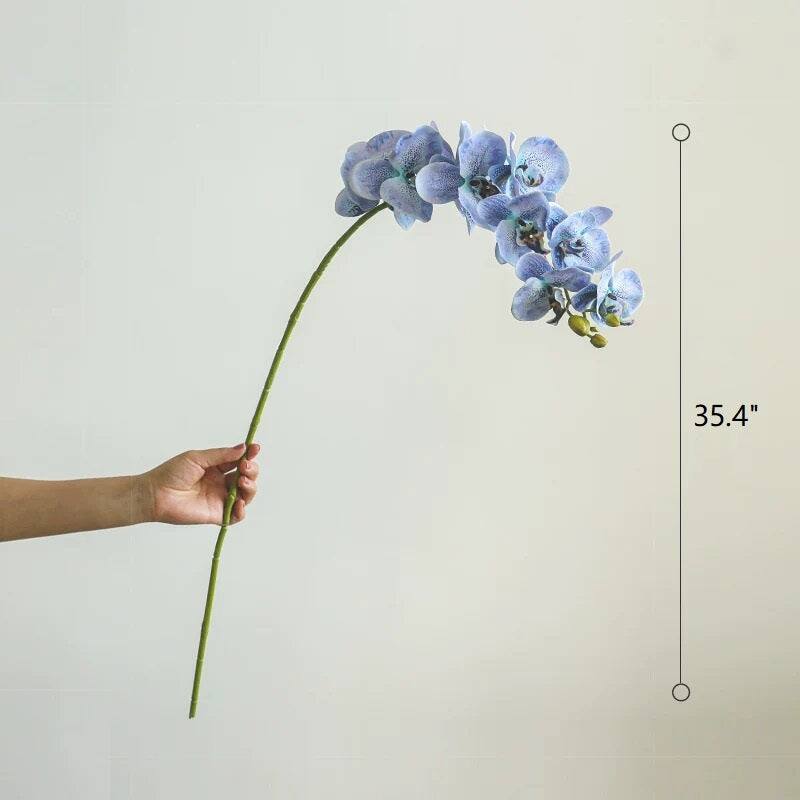 RusticReach Real Touch Orchid Stem in Various Colors 35" Tall - Blue - [B]-Three Stems