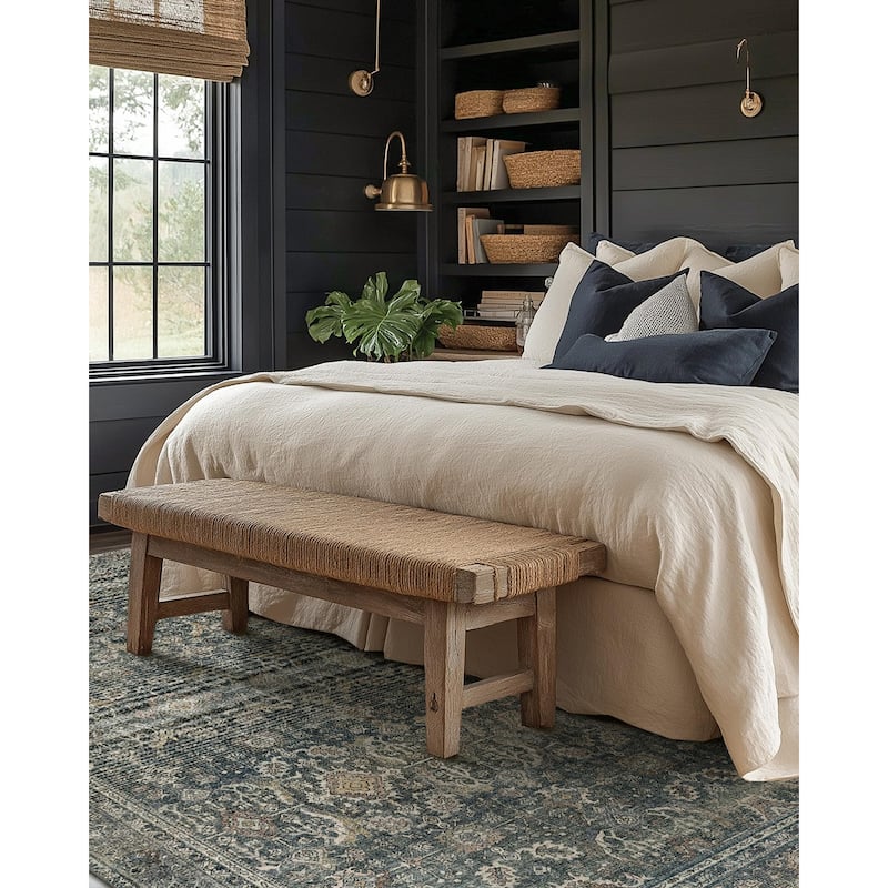 Mcow Grace Muted Floral Low Pile Non-Slip Machine Washable Area Rug