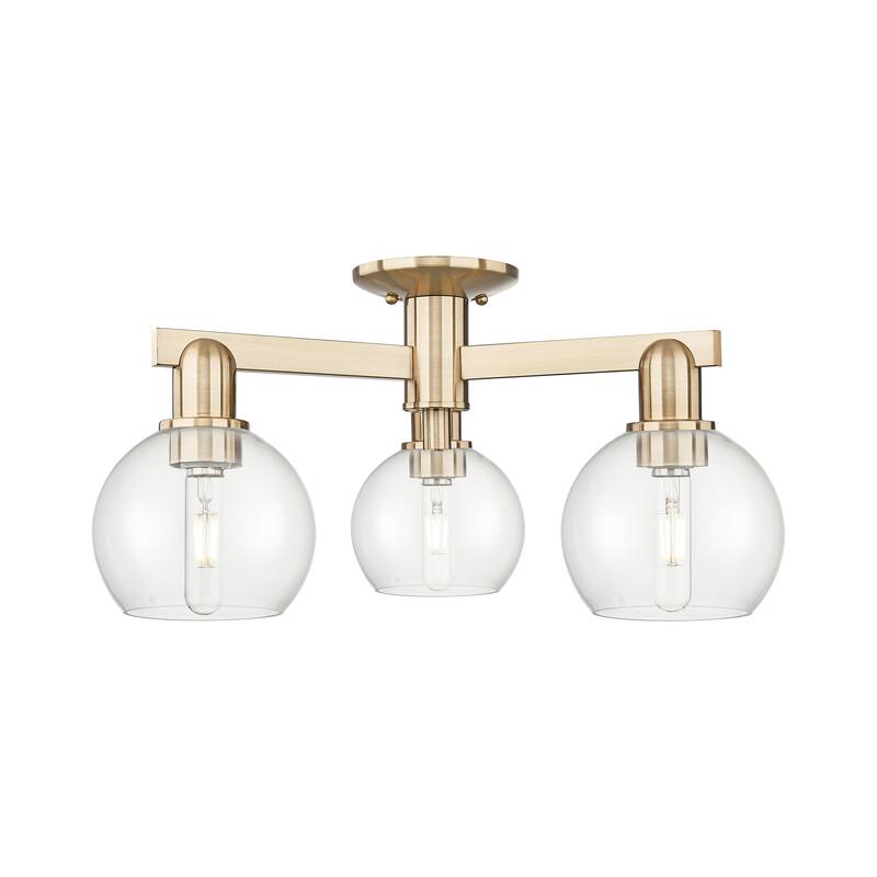 Innovations Lighting Endless Possibilities Arcadia - Athens - 3 Light 23" Semi-Flush Mount - Clear/Champagne Bronze