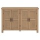 preview thumbnail 28 of 35, 4 Door Storage Sideboard with Adjustable Shelves Pinewood Legs and Retro Metal Handles for Living Room Entryway