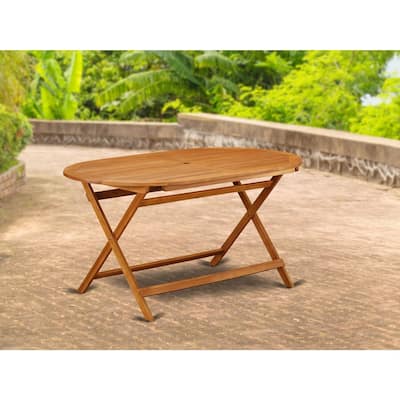 Acacia Patio Dining Table - Foldable Outdoor Table - Solid Wood - Natural Finish - Garden Furniture - 60