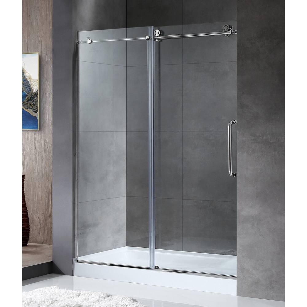 ANZZI 72 x 48 inch Framed Shower Door in Polished Chrome, Halberd