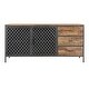 preview thumbnail 2 of 7, Somette Trellis Natural & Gunmetal Two Door Three Drawer Credenza