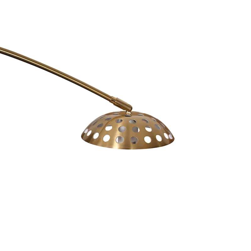 Floor Lamp with White Marble Base and Metal Lamp Shade Arco Collection - 76"