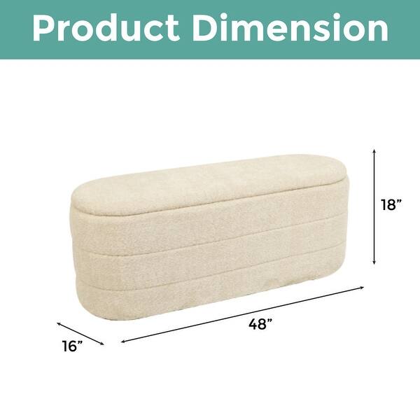 Plastic Footpad storage bench Cream entranceway bench Wool storage