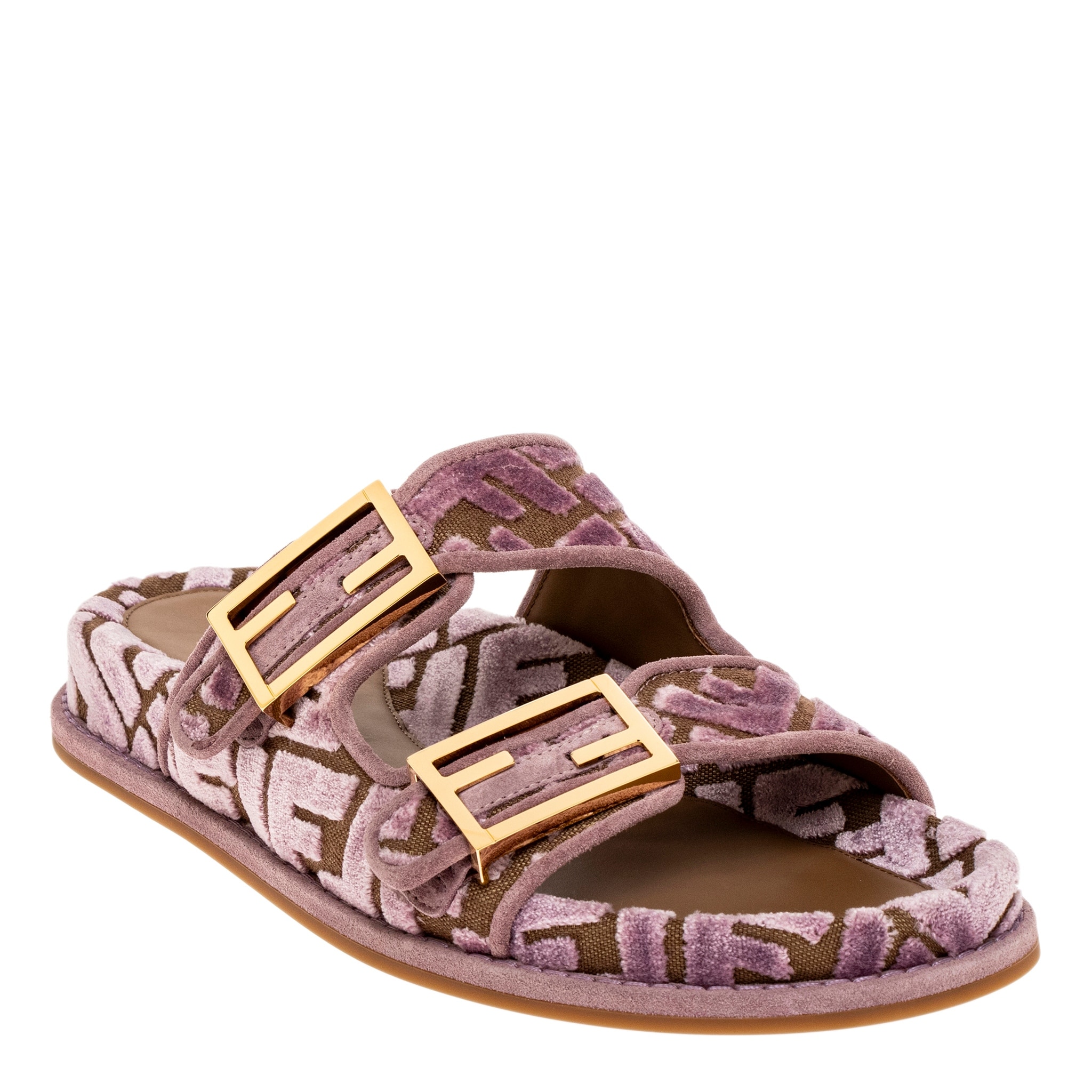 Fendi Feel FF Jacquard Slides - Overstock - 42939660