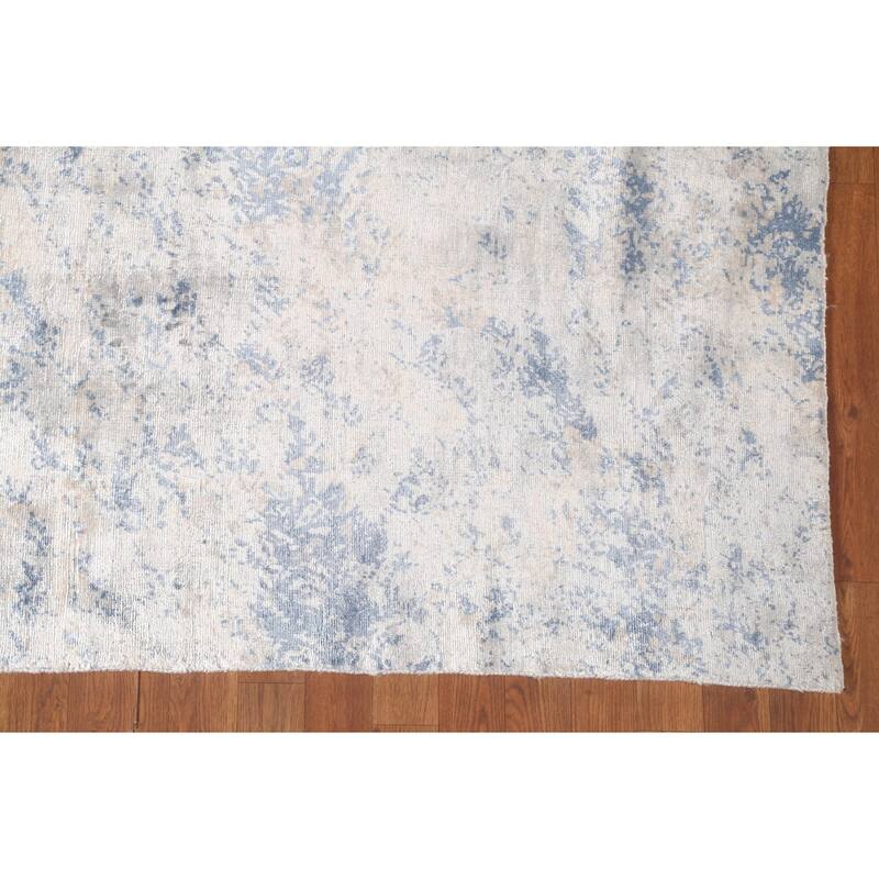 All-Over Abstract Indian Area Rug Hand-Knotted Wool Carpet - 6'6" x 9'10"