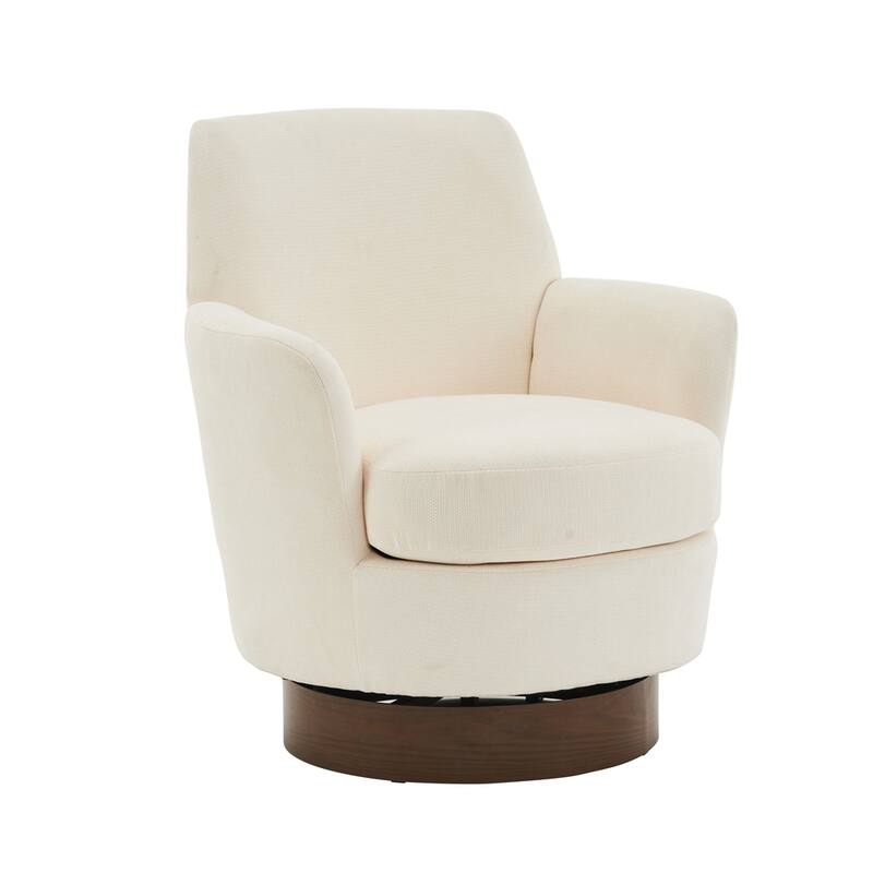 Swivel Round Accent Chairs Armchair with Stainless Steel Base