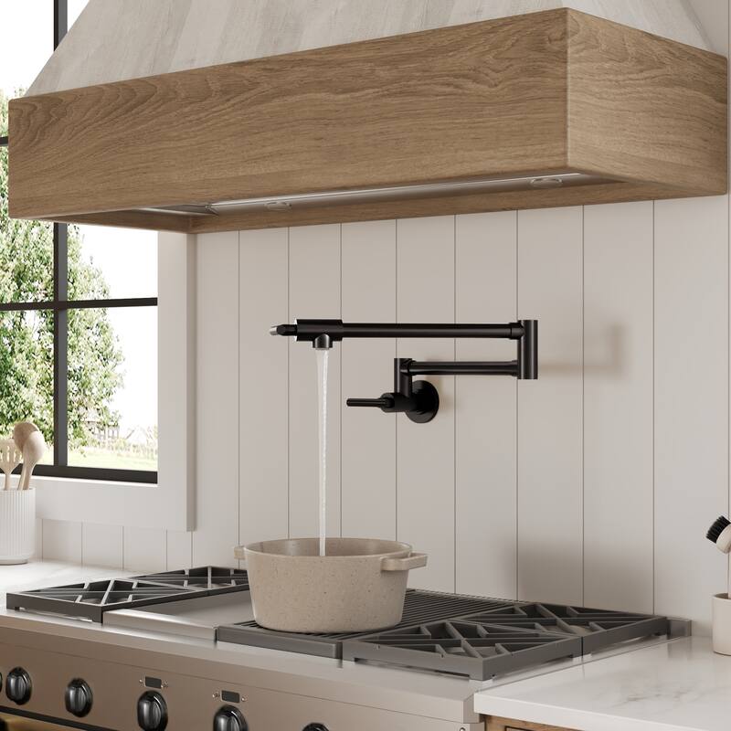 Contemporary Wall Mount Pot Filler Kitchen Faucet