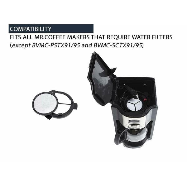 (24) Premium Replacement Charcoal Water Filter Disks for All Mr. Coffee Machines, Replaces Filter Disc, 24 Pack