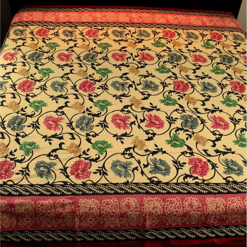 Floral Bloom Print Cotton Tablecloth