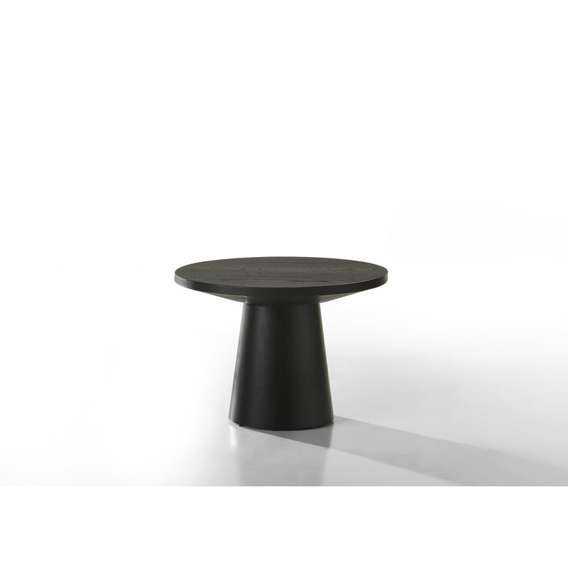 Grantham Black 22"W Round End Table with Pedestal Base