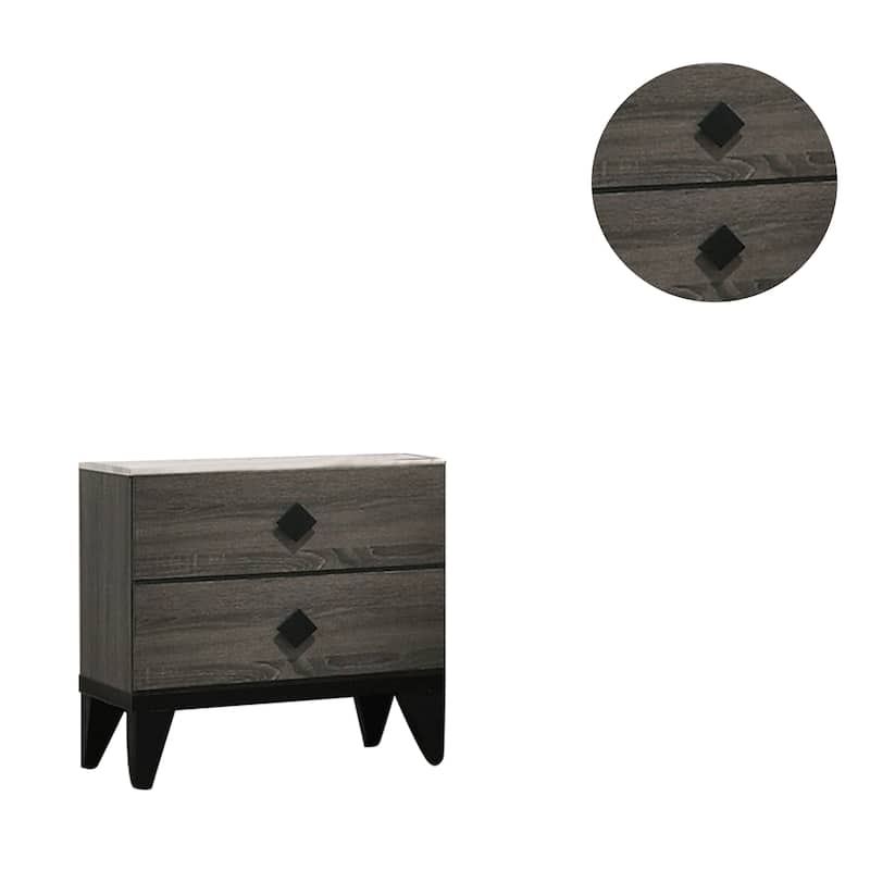 Nightstand With 2 Drawers Storage