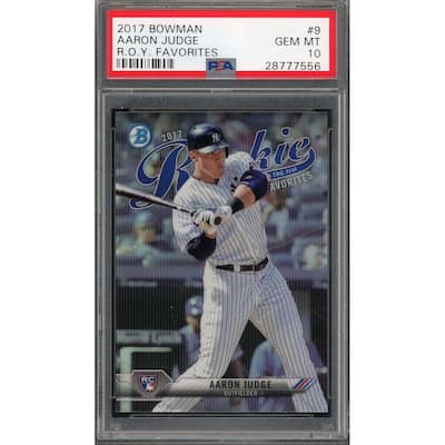 Aaron Judge 2017 Bowman ROY Favorites Baseball Rookie Card #9 Graded PSA 10 - 8'6" x 11'6"