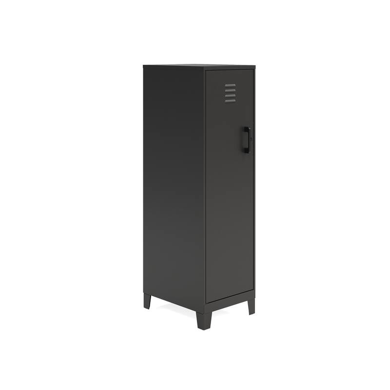 53.38"H 4 Shelf Vented Door Storage Locker Cabinet - Black