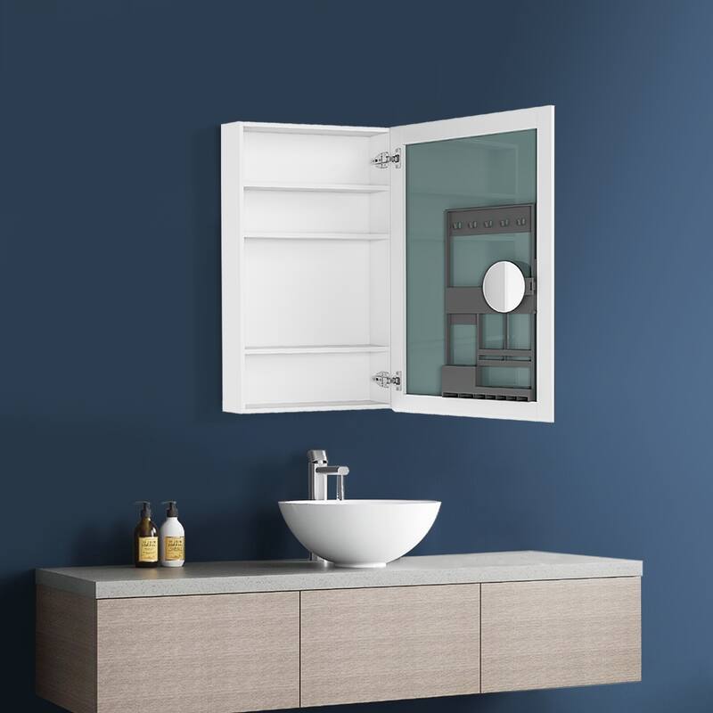 Topcraft Frameless Mirrored Medicine Cabinet in White