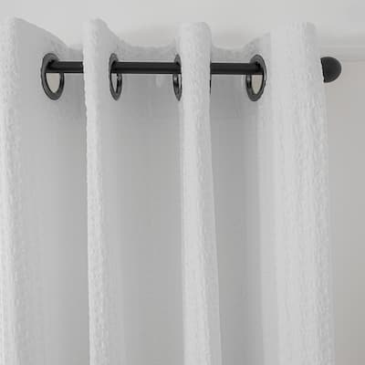 6ix Tailors Honeycomb Waffle White Grommet Top Drapery Panels Pair