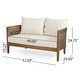 preview thumbnail 57 of 69, Burchett Outdoor Acacia Wood and Wicker 4 Seater Chat Set with Optional Sunbrella Cushions by Christopher Knight Home