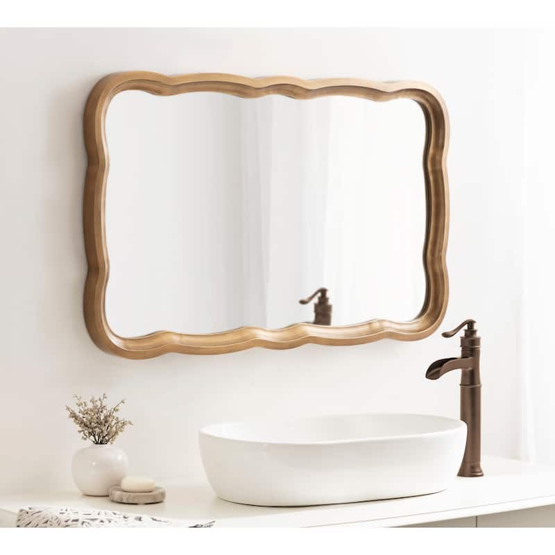 Kate and Laurel Hatherleigh Scallop Wood Wall Mirror