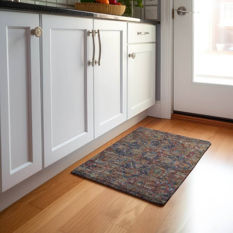 Premium Washable Super Soft Traditional Boho Mayfield Rug - Red - 1' 8" x 2' 6" - Rectangle