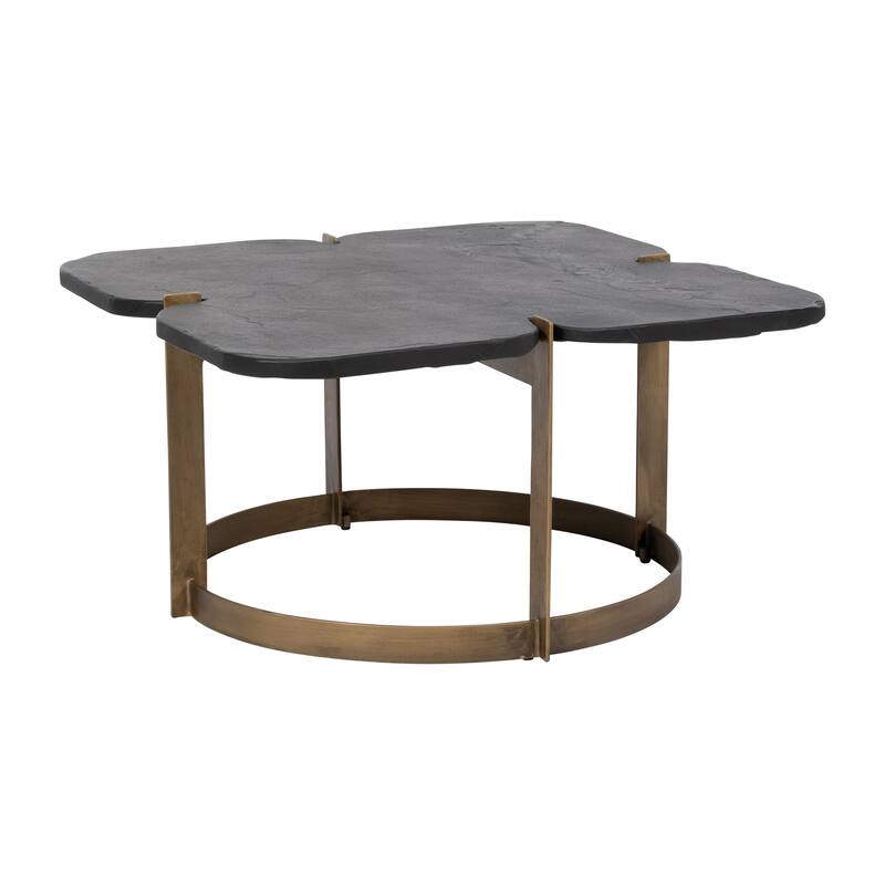 Sagebrook Home Modern Metal Black/gold, Stone Top, Side Tables or Coffee Table