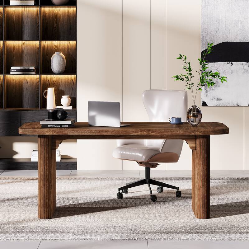 62.99'' W Modern Executive Desk Simple Computer Desk with Engineered Wood Top and Legs