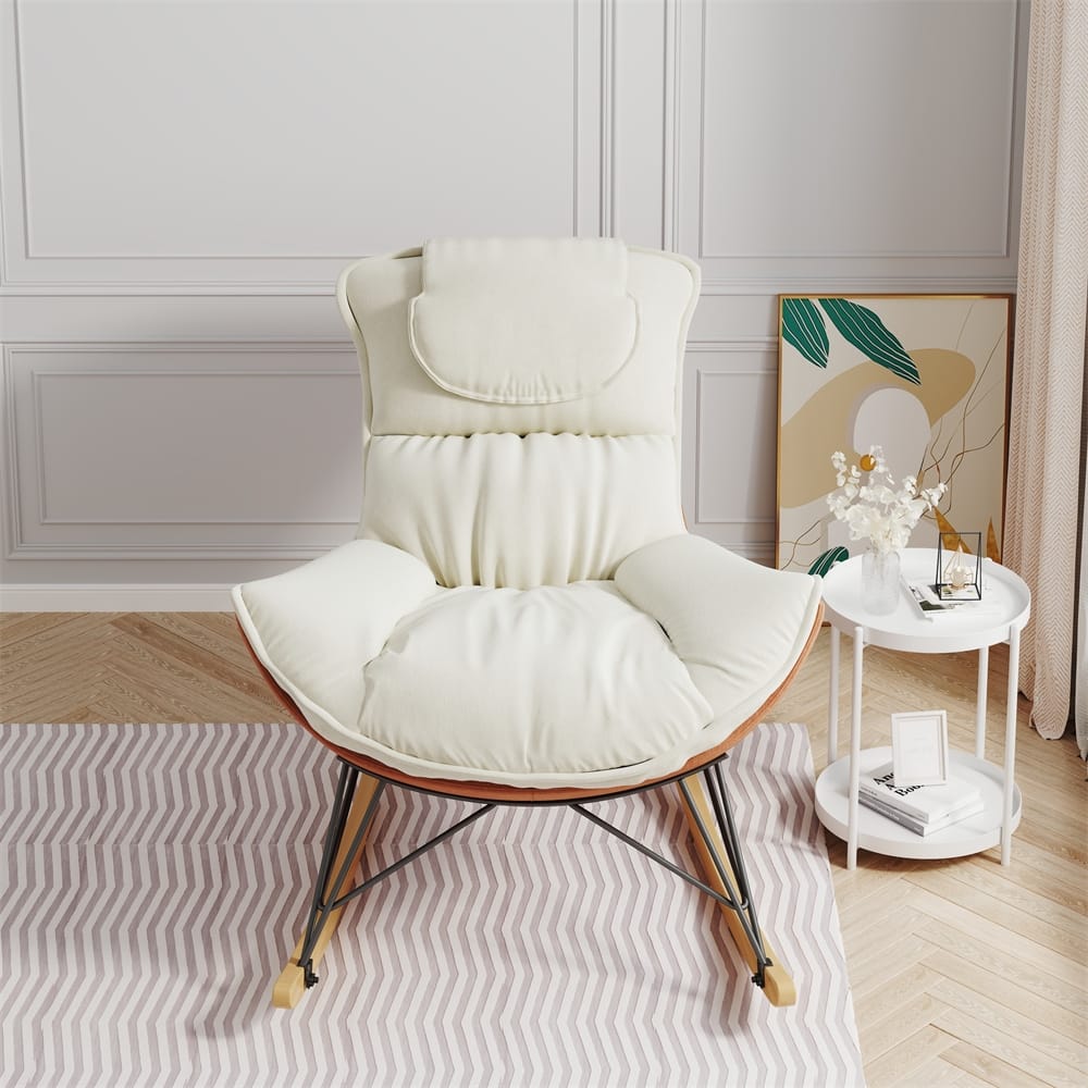 Leisure Single Rocking Chair, Detachable and Washable Seat Cushion