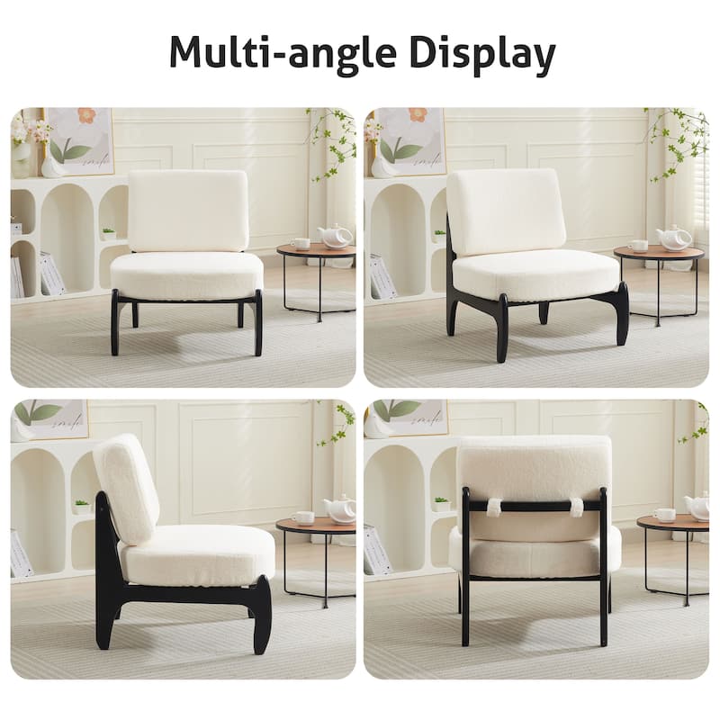 Modern Teddy Slipper Chair Armless Lounge Sofa