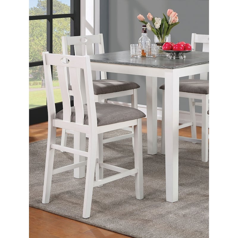 Counter Height Dining Table Set, 5 Piece Wooden Dining Table Set with Dining Table and 4 Upholstered Side Chair