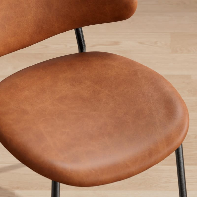 Set of 4 Mid-Century Modern Upholstered Boucle Dining Chairs with Curved Backrest