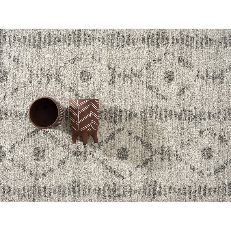 Abani Layla LAY150A Farmhouse Geometric Beige and Brown Area Rug
