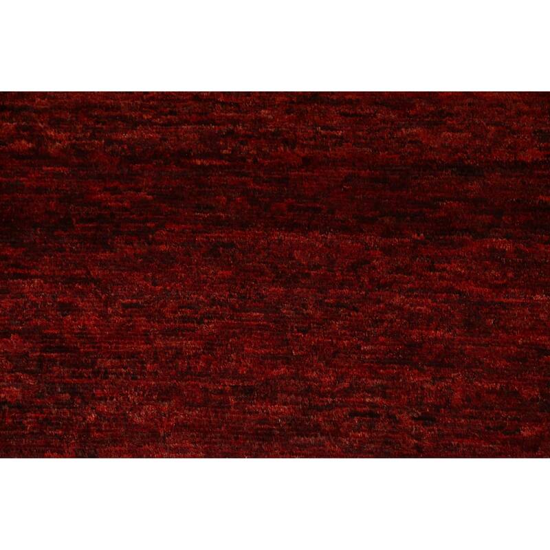 Hand Knotted Oriental 100% Wool Carpet Modern All-Over Red Moroccan Area Rug - 9' 9'' X 6' 9''