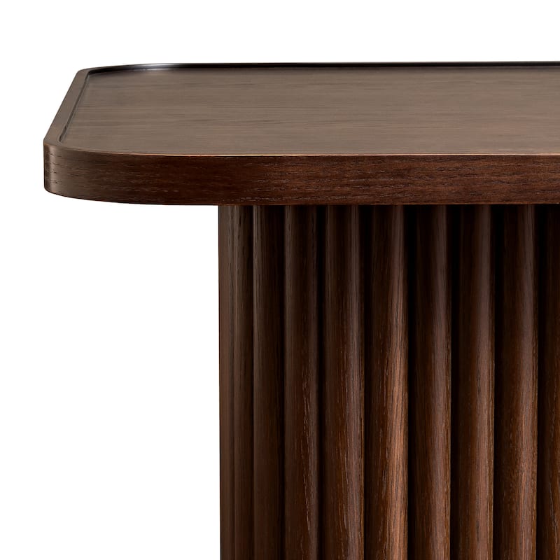 Pedestal Coffee Table with Fluted Base
