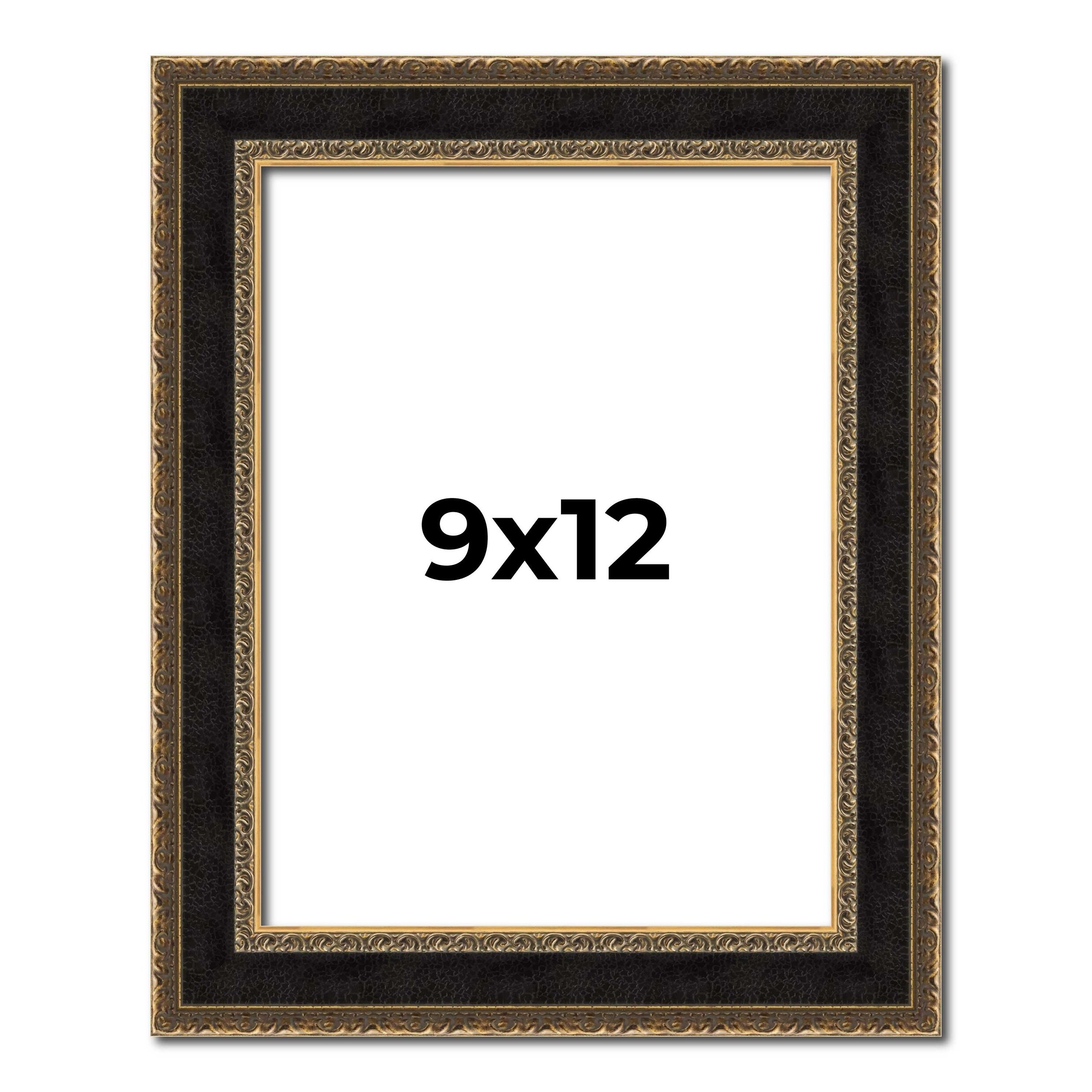 9x12 Frame Gold Antique Vintage Sold Wood Picture Frame | 1.75 Inch